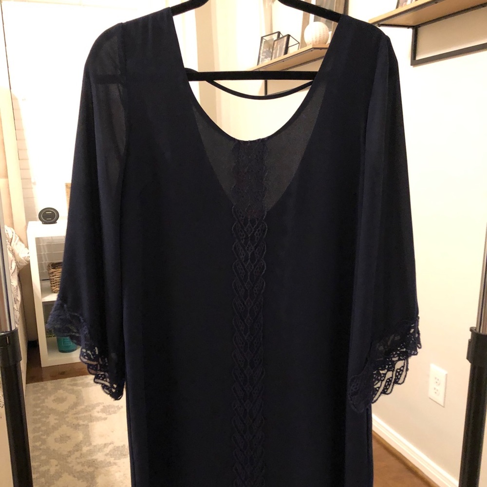 ASTR Navy mini lace dress